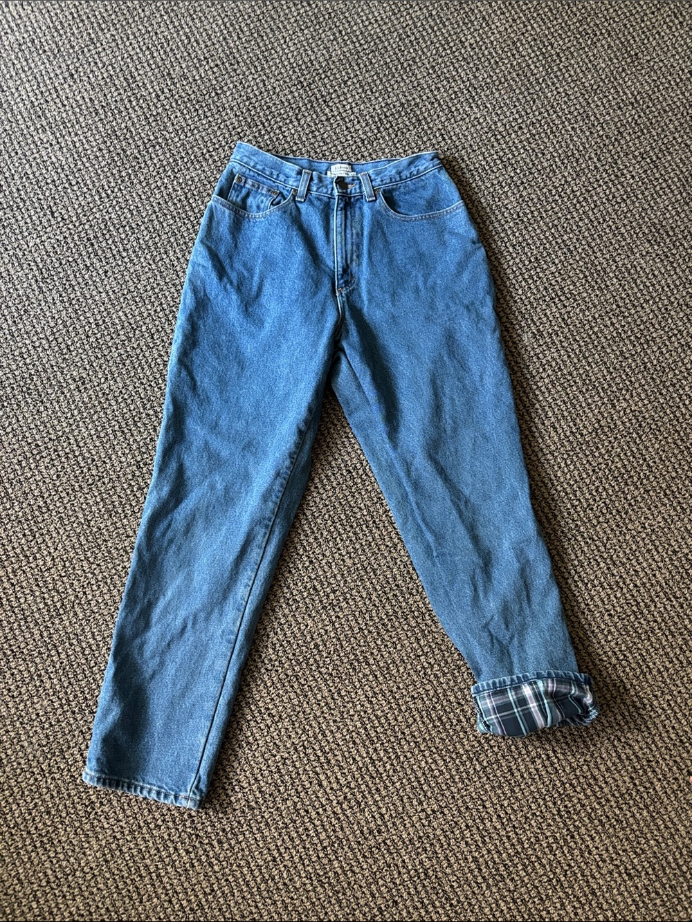 L.L. Bean Women's Flannel-Lined Straight-Leg Jeans
